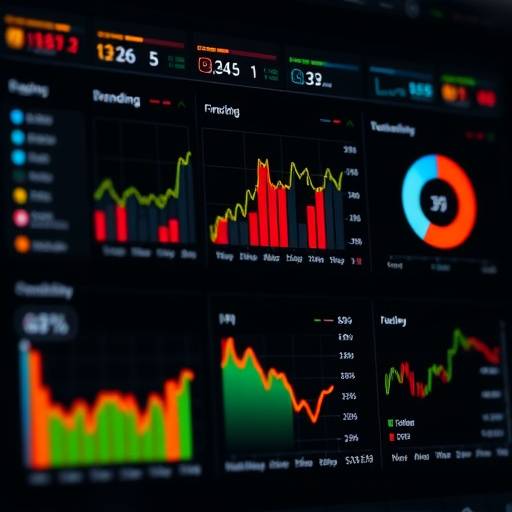 A dashboard with various financial charts and key performance indicators