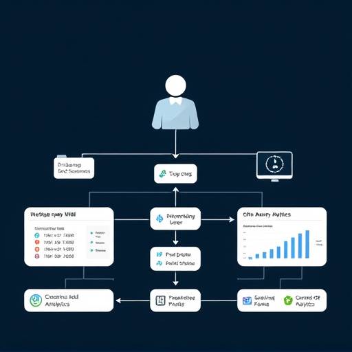 Diagram showing data flow between website, user, and third-party analytics